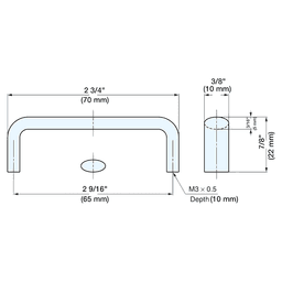 2-9/16" Cabinet Handle Pull, Satin Alt 1 - Image
