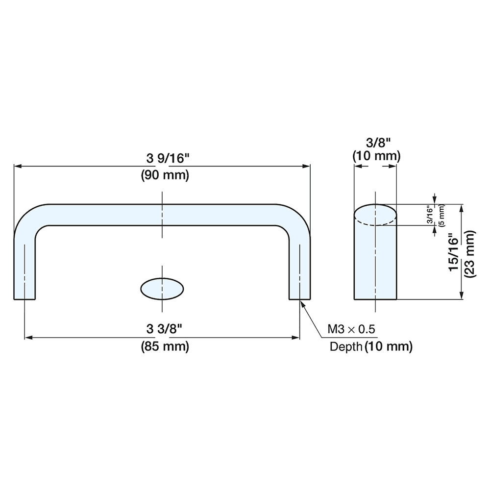 3-3/8" Cabinet Handle Pull, Satin Alt 2 - Image