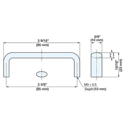 3-3/8" Cabinet Handle Pull, Satin Alt 2 - Image