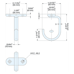 2-3/4" Single Hook, Mirror Alt 2 - Image