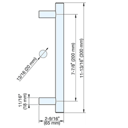200mm Bar Handle, Satin Stainless Steel Alt 5 - Image