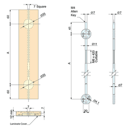 2700mm Concealed Door Straightener with Cover Cap Plain/Nickel (25/Box) - Alt Image 2