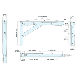 303/EP Folding Bracket with Soft Close, Plain Alt 2 - Image