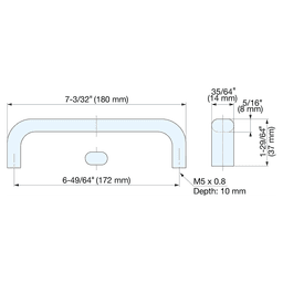 6-3/4" Cabinet Handle Pull, Satin Alt 1 - Image