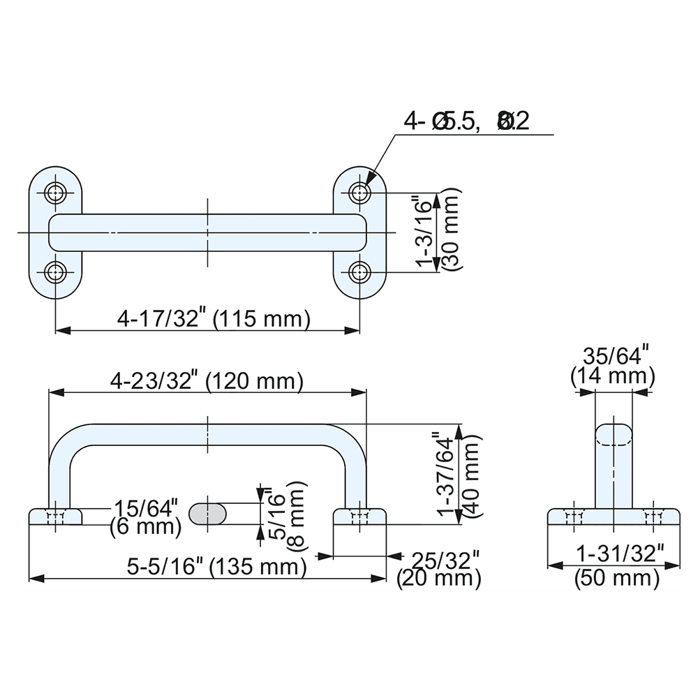 4-1/2" Cabinet Handle Pull, Mirror Alt 3 - Image