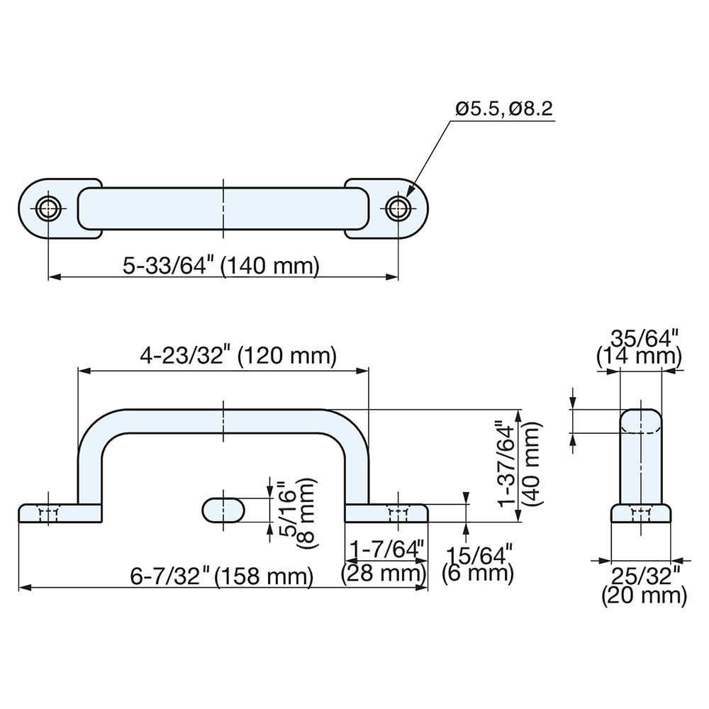 5-1/2" Cabinet Handle Pull, Mirror Alt 3 - Image