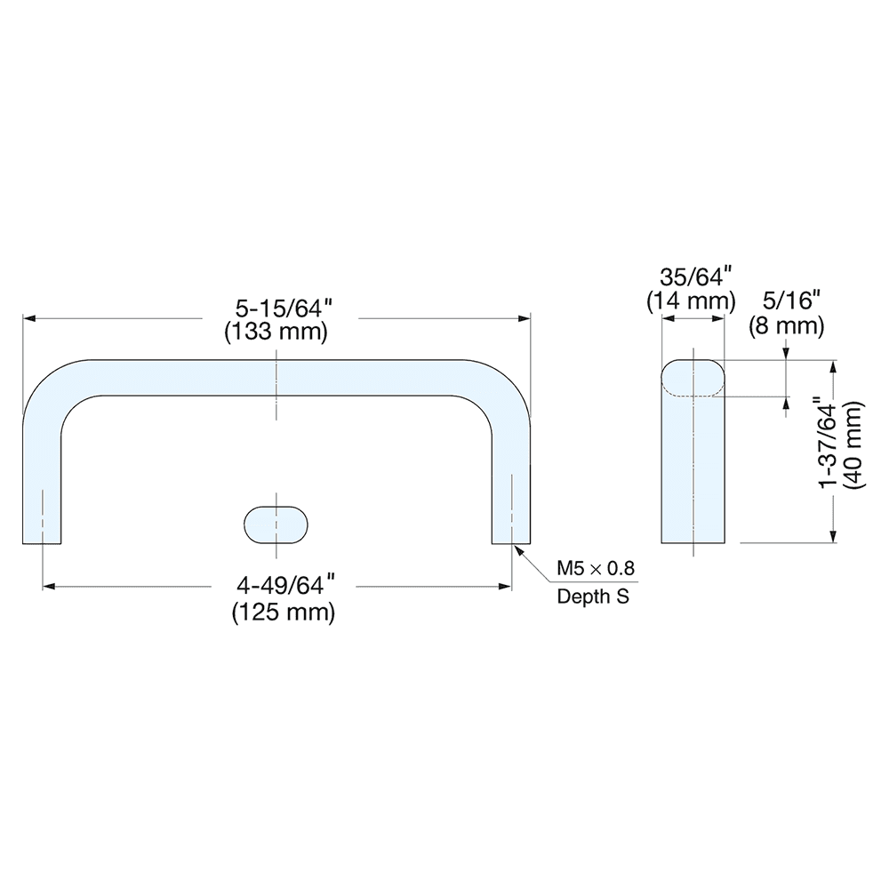 4-15/16" Cabinet Handle Pull, Mirror Alt 2 - Image