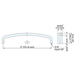 R640 4" Cabinet Handle Pull, Mirror Alt 4 - Image