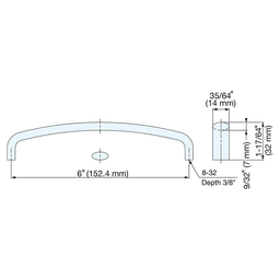 R660 6" Cabinet Handle Pull, Mirror Alt 3 - Image
