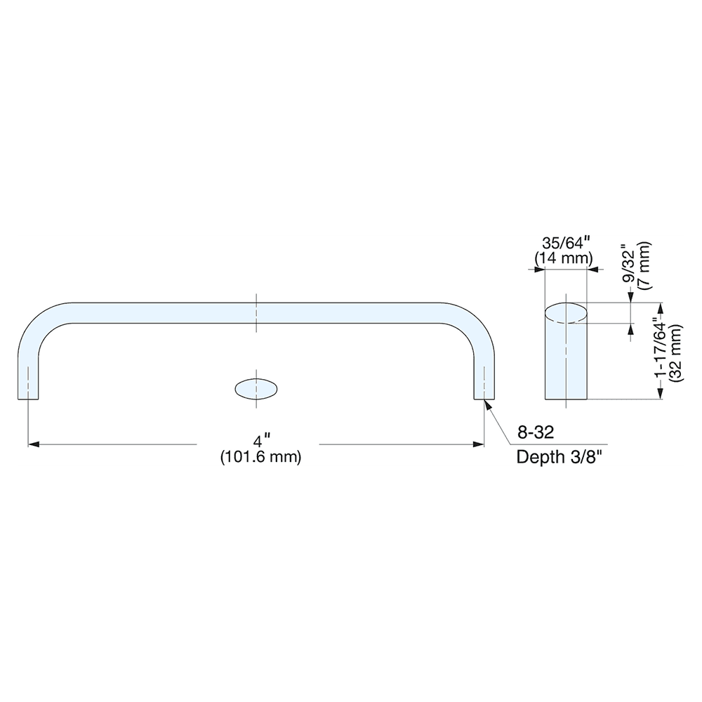 S640 4" Cabinet Handle Pull, Mirror Alt 4 - Image