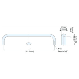 S640 4" Cabinet Handle Pull, Mirror Alt 4 - Image