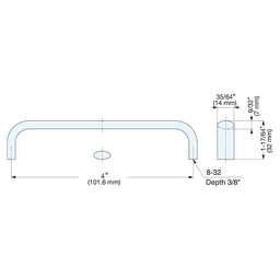 S640 4" Cabinet Handle Pull, Satin Alt 3 - Image