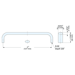 S650 5" Cabinet Handle Pull, Satin Alt 4 - Image