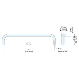 S660 6" Cabinet Handle Pull, Satin Alt 2 - Image