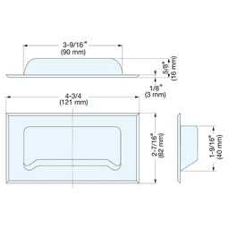 4-3/4" Flush Pull, Satin Alt 4 - Image