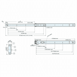 ESR-1 12" Stainless Steel Drawer Slide Alt 1 - Image