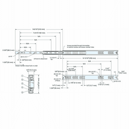 ESR-3813 10" Stainless Steel Drawer Slide with 92lb Capacity (10/Box) Alt 1 - Image