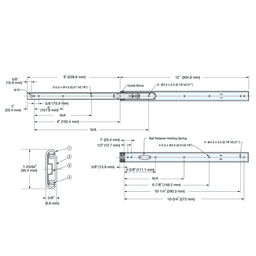 ESR-8 12" Stainless Steel Drawer Slide Alt 1 - Image