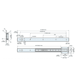 ESR-9 14" Stainless Steel Drawer Slide Alt 1 - Image