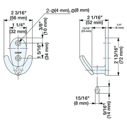 2-3/16" Fork Hook, Mirror Alt 2 - Image