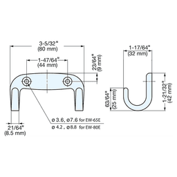 3-1/8" Double Hook, Mirror Alt 3 - Image