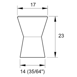 Sugatsune 43/64" Stainless Steel Knob, Satin Nickel - Side View