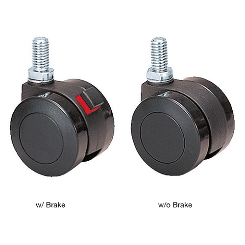 50mm Plastic Twin Wheel Caster with Brake Alt 5 - Image