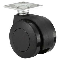 1-13/16" Plate Type Twin Wheel Caster, Black Main - Image