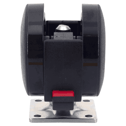 1-13/16" Plate Type Twin Wheel Caster with Break, Black Alt 3 - Image