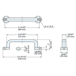 3-7/16" Cabinet Handle Pull, Mirror Alt 5 - Image