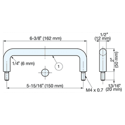 5-15/16" x 1-3/16" Wire Cabinet Pull, Mirror Alt 4 - Image