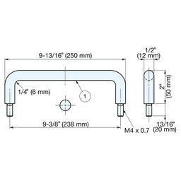 9-3/8" x 1-3/16" Wire Cabinet Pull, Mirror Alt 3 - Image