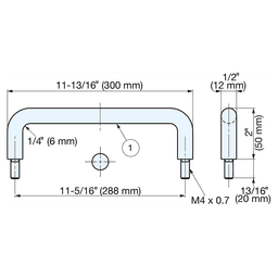 11-5/16" x 1-3/16" Wire Cabinet Pull, Mirror Alt 3 - Image