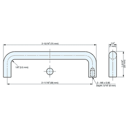 2-11/16" x 7/8" Wire Cabinet Pull, Mirror Alt 3 - Image
