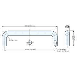 3-15/16" x 7/8" Wire Cabinet Pull, Mirror Alt 3 - Image