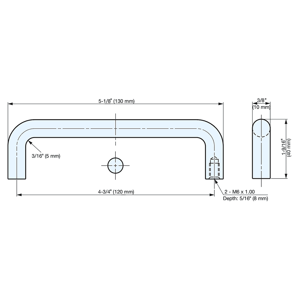 4-3/4" x 7/8" Wire Cabinet Pull, Mirror Alt 3 - Image