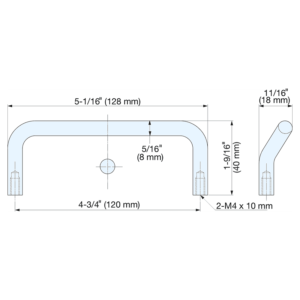 4-3/4" Cabinet Handle Pull, Polished Alt 3 - Image