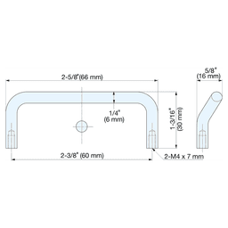 2-3/8" Cabinet Handle Pull, Polished Alt 1 - Image