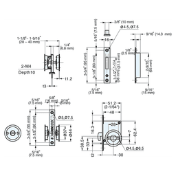 Sliding Door Latch Thumbturn, No Indicator, Satin Alt 3 - Image