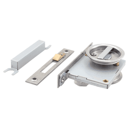 Sliding Door Latch with Indicator Thumbturn, Satin Alt 1 - Image