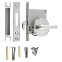 Sliding Door Latch with Indicator Lever, Satin Alt 1 - Image