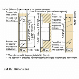HES2S 3-Way Adjustable Concealed 125° Opening Hinge (Frame-Surface Mount), Black Alt 11 - Image