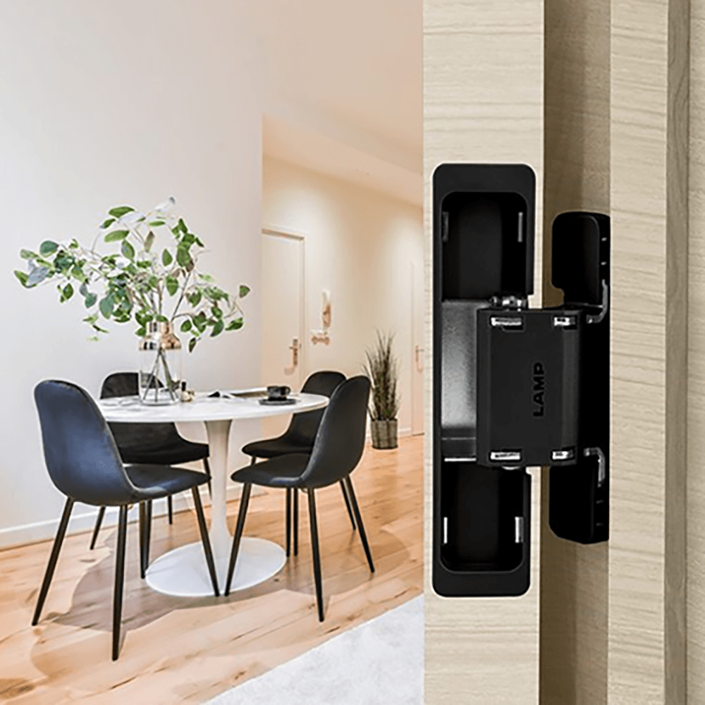 HES2S 3-Way Adjustable Concealed 125° Opening Hinge (Frame-Surface Mount), Black Alt 7 - Image