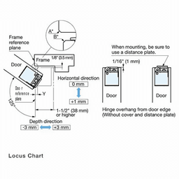 HES2S 3-Way Adjustable Concealed 125° Opening Hinge (Frame-Surface Mount), Dark Grey Alt 11 - Image