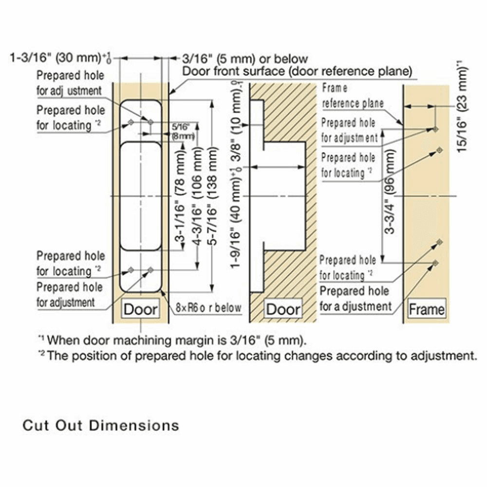 HES2S 3-Way Adjustable Concealed 125° Opening Hinge (Frame-Surface Mount), Dark Grey Alt 12 - Image