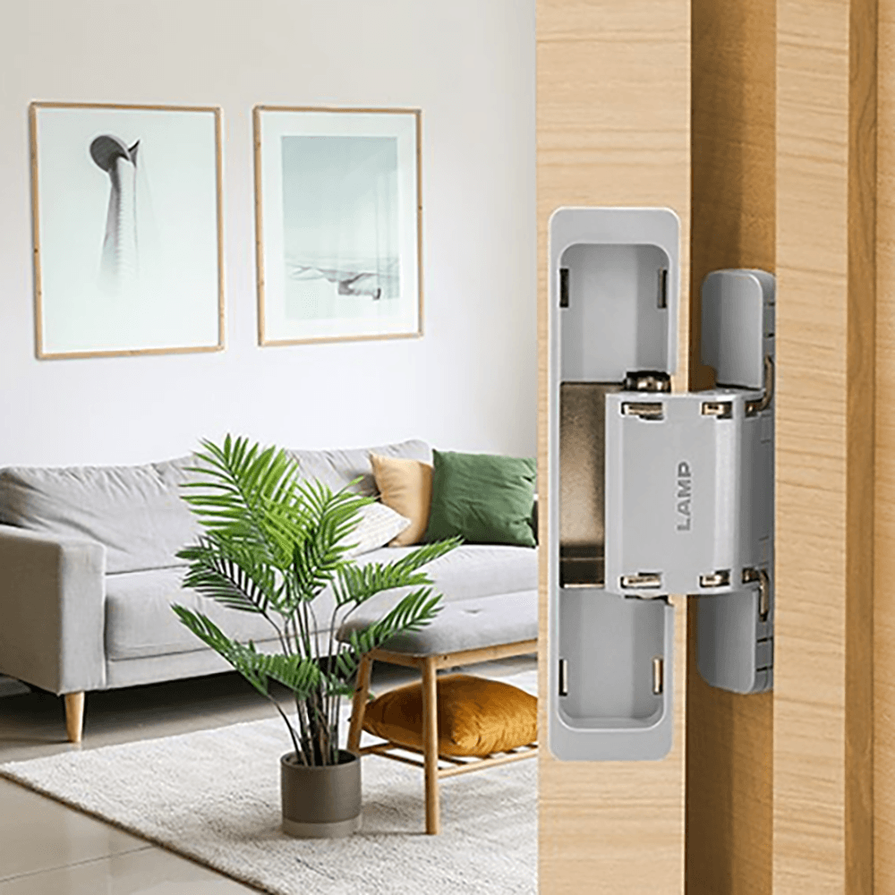 HES2S 3-Way Adjustable Concealed 125° Opening Hinge (Frame-Surface Mount), Light Grey Alt 5 - Image