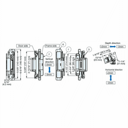 HES2S 3-Way Adjustable Concealed 110° Opening Hinge (Frame-Surface Mount), Warm Grey Alt 7 - Image