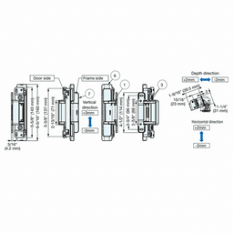HES2S 3-Way Adjustable Concealed 110° Opening Hinge (Frame-Surface Mount), White Alt 7 - Image