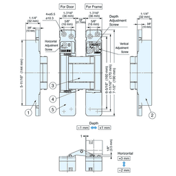 HES3D 3-Way Adjustable Concealed Hinge, Polished Nickel Alt 8 - Image