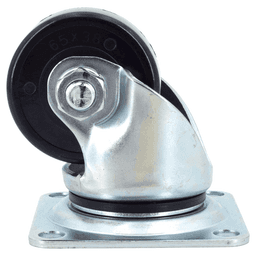 3-9/16" x 3-5/8" Low Profile Heavy Duty Caster with Bearing, Clear Zinc Chromate Alt 2 - Image
